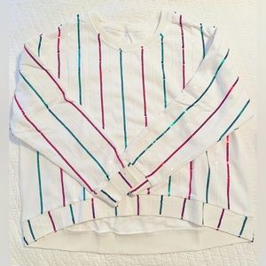 Size Medium Queen of Sparkles Christmas Sequin Stripe Sweatshirt